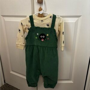 Green Overalls with Soot Sprite Patch